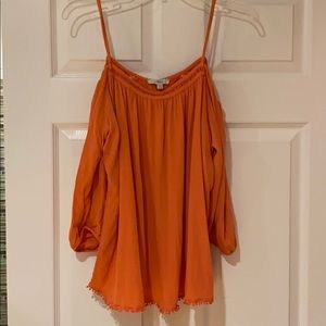Coral cold shoulder top